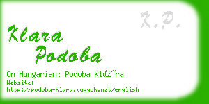 klara podoba business card